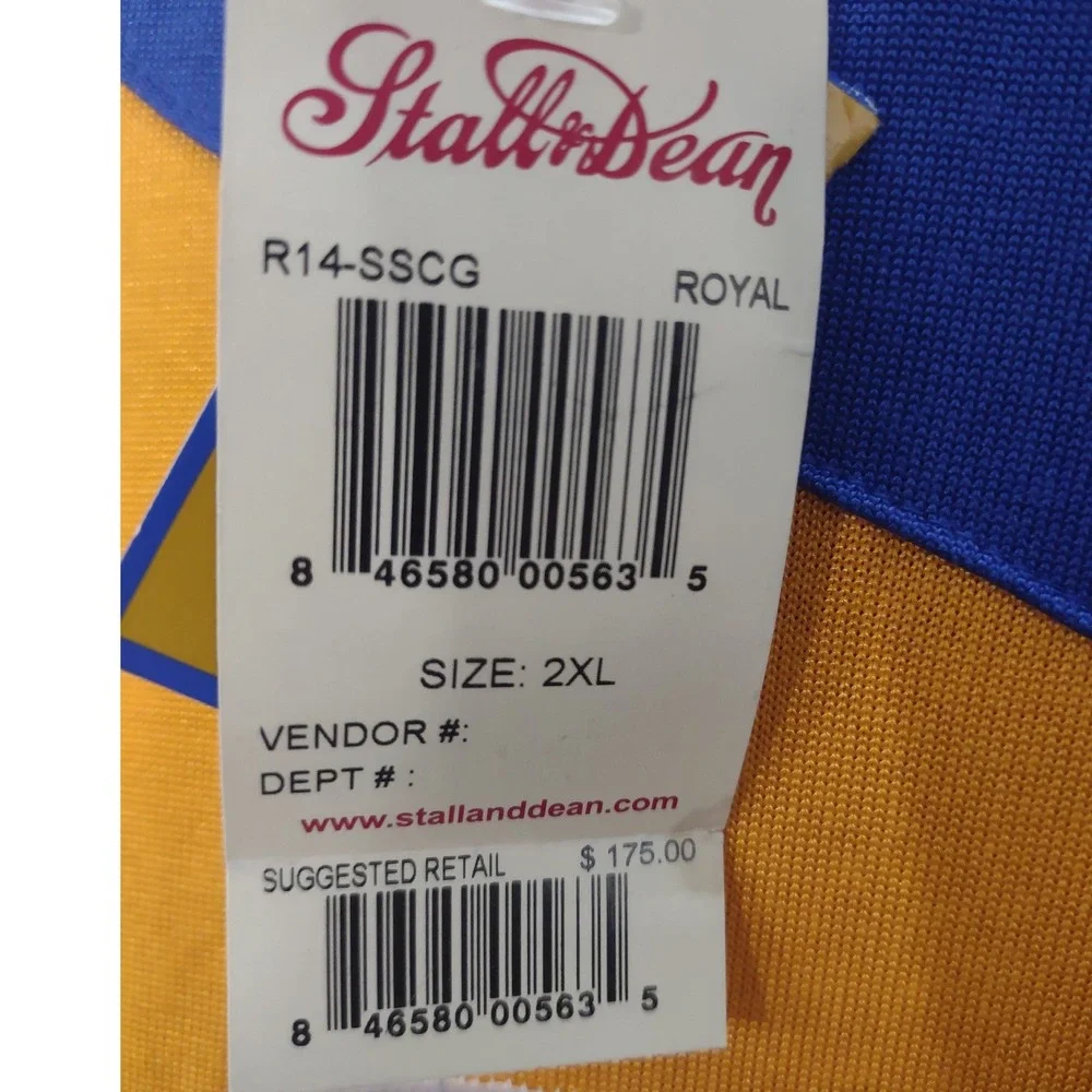 Stall & Dean Rucker Vintage Cougars Jersey Mens 2XL Royal Blue Yellow 8 R14-SSCG